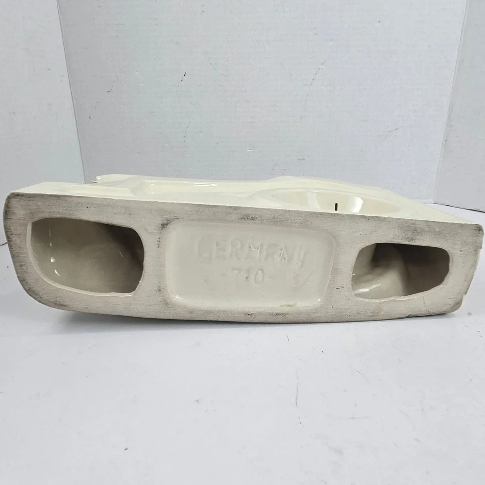 Vtg 1950s German Watermill Mantel Clock Ceramic Alpine Scene 12x8x3 READ
